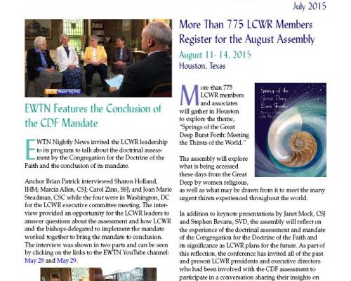 July 2015 LCWR Newsletter