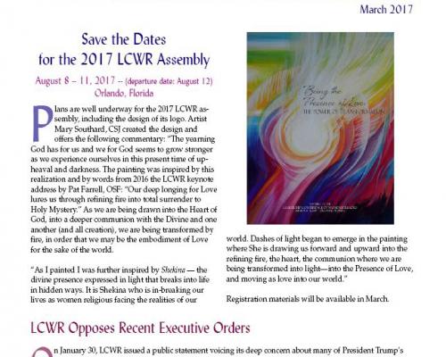 LCWR March 2017 Newsletter