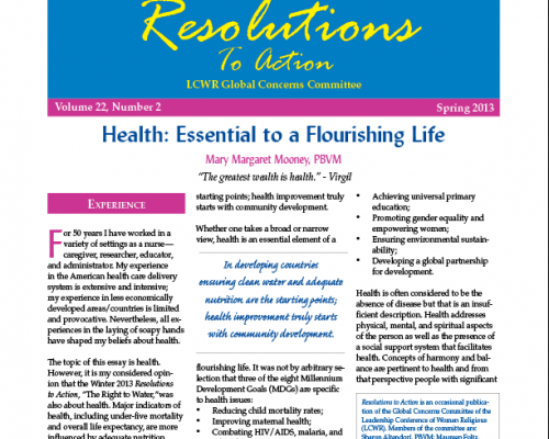 Resolutions to Action - Spring 2013