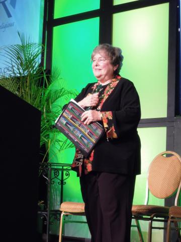 Elizabeth A. Johnson, CSJ accepts the 2014 LCWR Outstanding Leadership Award