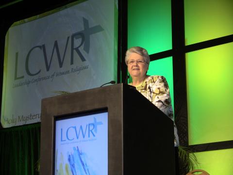 Nancy Schreck, OSF delivers the keynote address