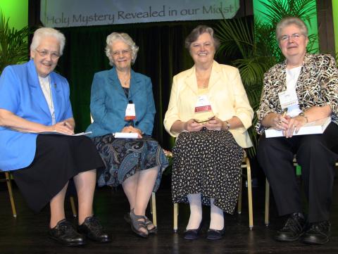 Sharon Holland, IHM; Florence Deacon, OSF; Janet Mock, CSJ; and Carol Zinn, SSJ