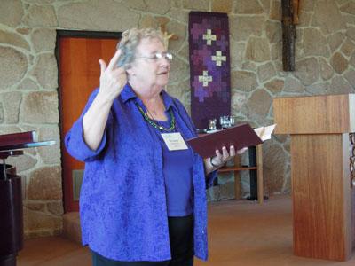Eileen Hurley, SCL serves as leader of song