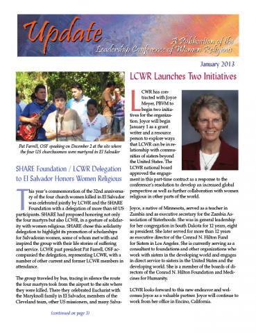 LCWR Newsletter - January 2013